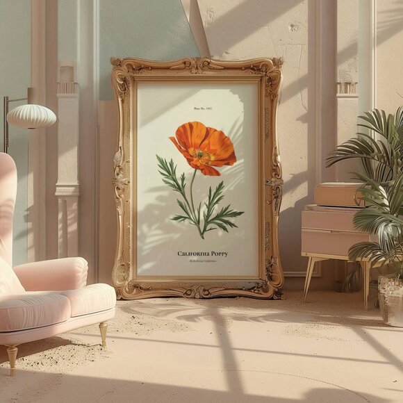 Original California Poppy Art Print + Digital Copy, State Flower - Picture 7 of 7